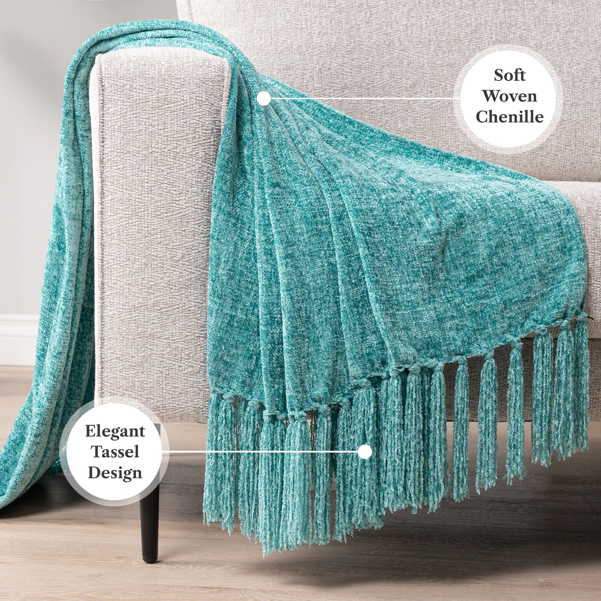 Chenille Tassel Fringe Throw Blanket