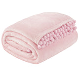 Pom Pom Fringe Throw Blanket