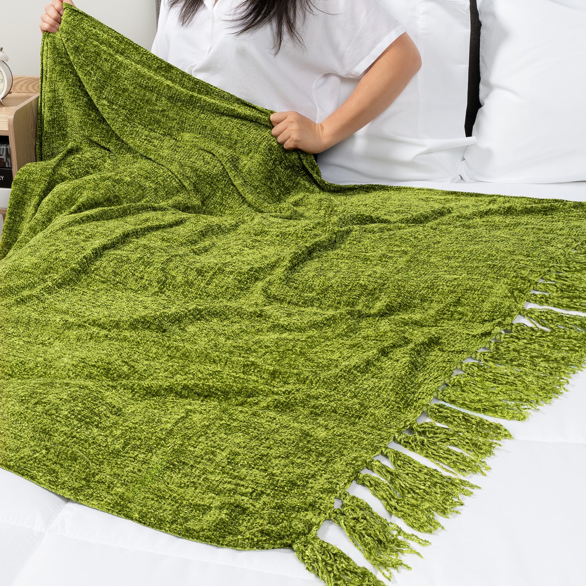 Chenille Tassel Fringe Throw Blanket