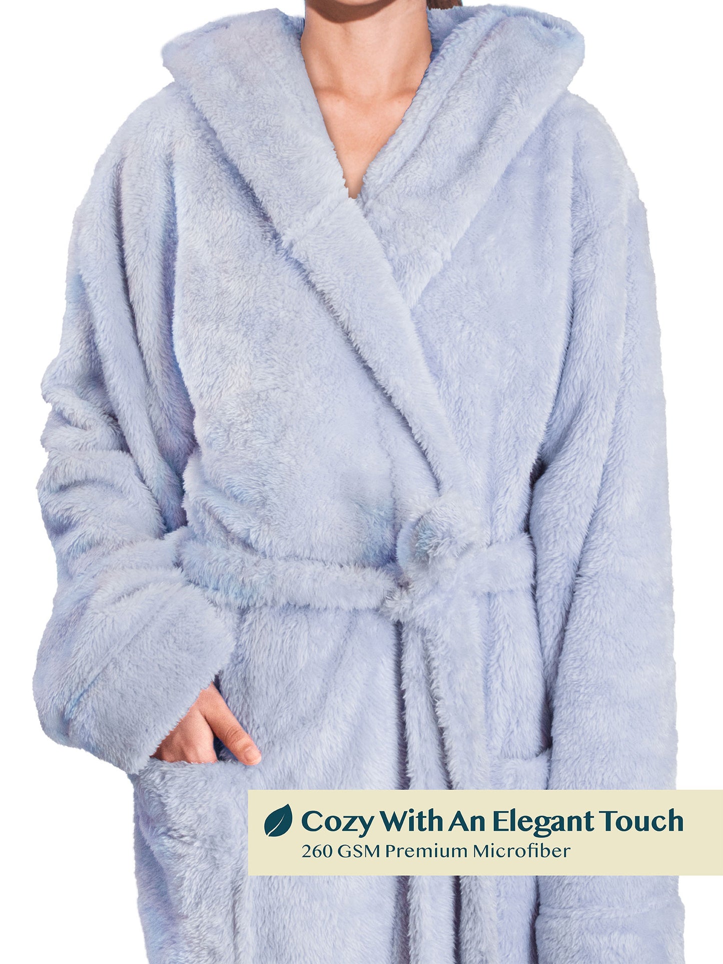 Women's Sherpa Fluffy Robe with Hood