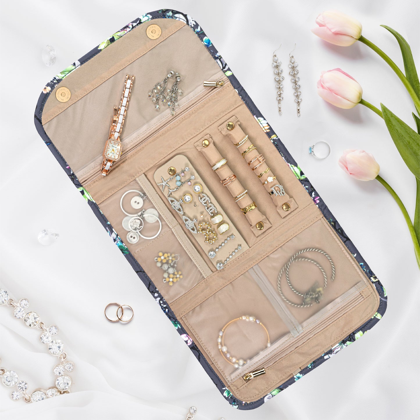 Jewelry Roll Organizer Bag