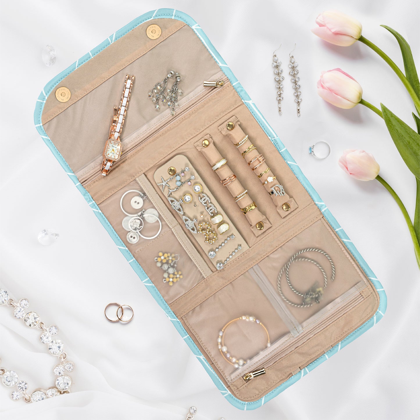 Jewelry Roll Organizer Bag