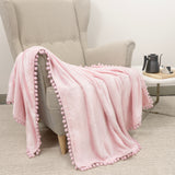 Pom Pom Fringe Throw Blanket