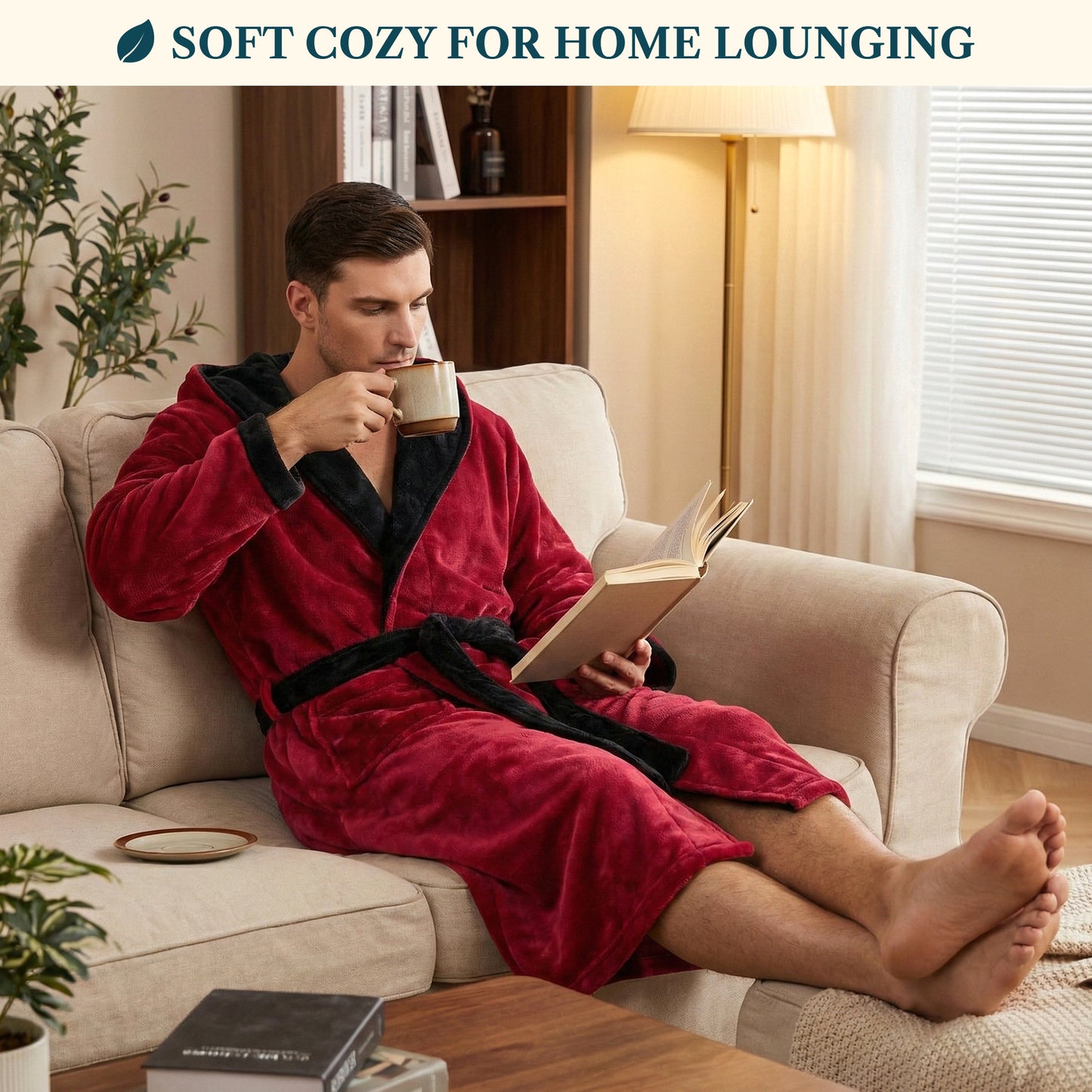 Men's Classic Fleece Robe with Hood