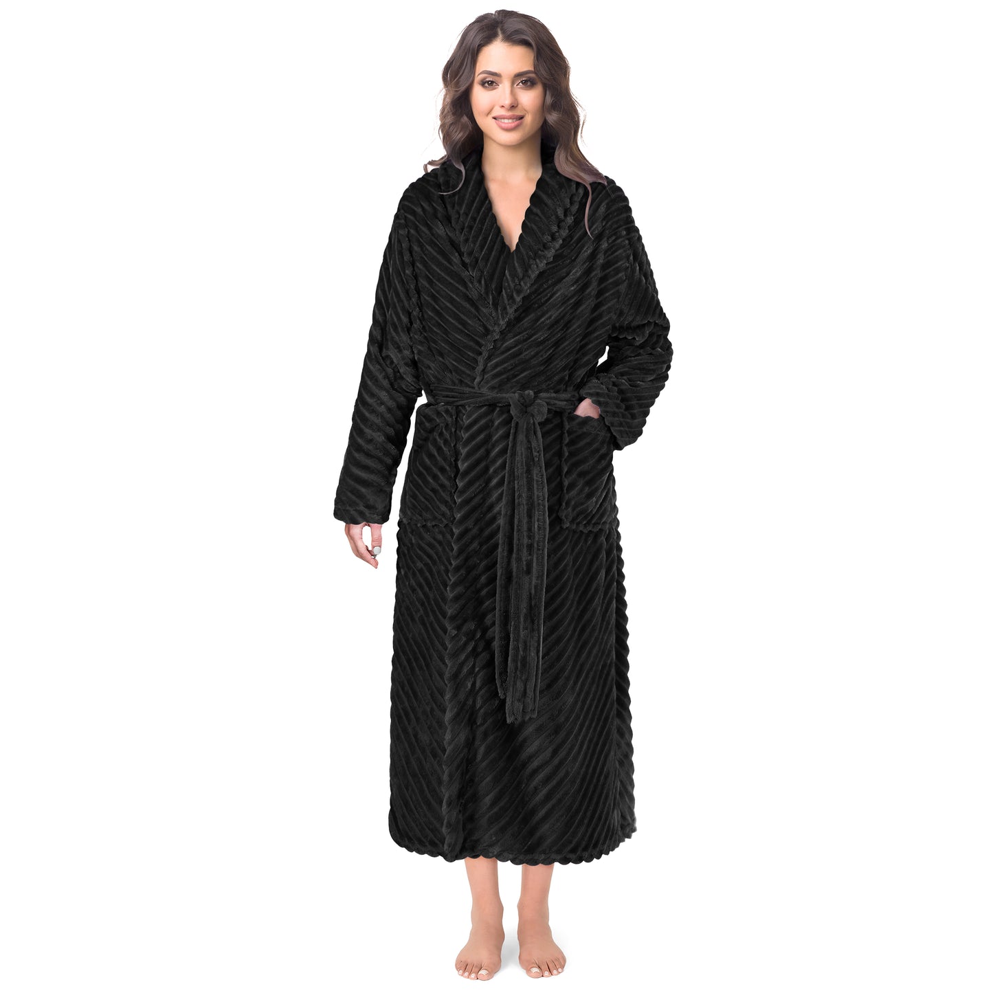 Women's Ribbed Fleece Robe