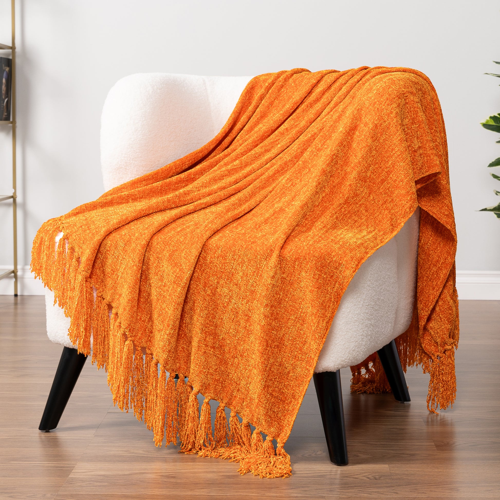 Chenille Tassel Fringe Throw Blanket