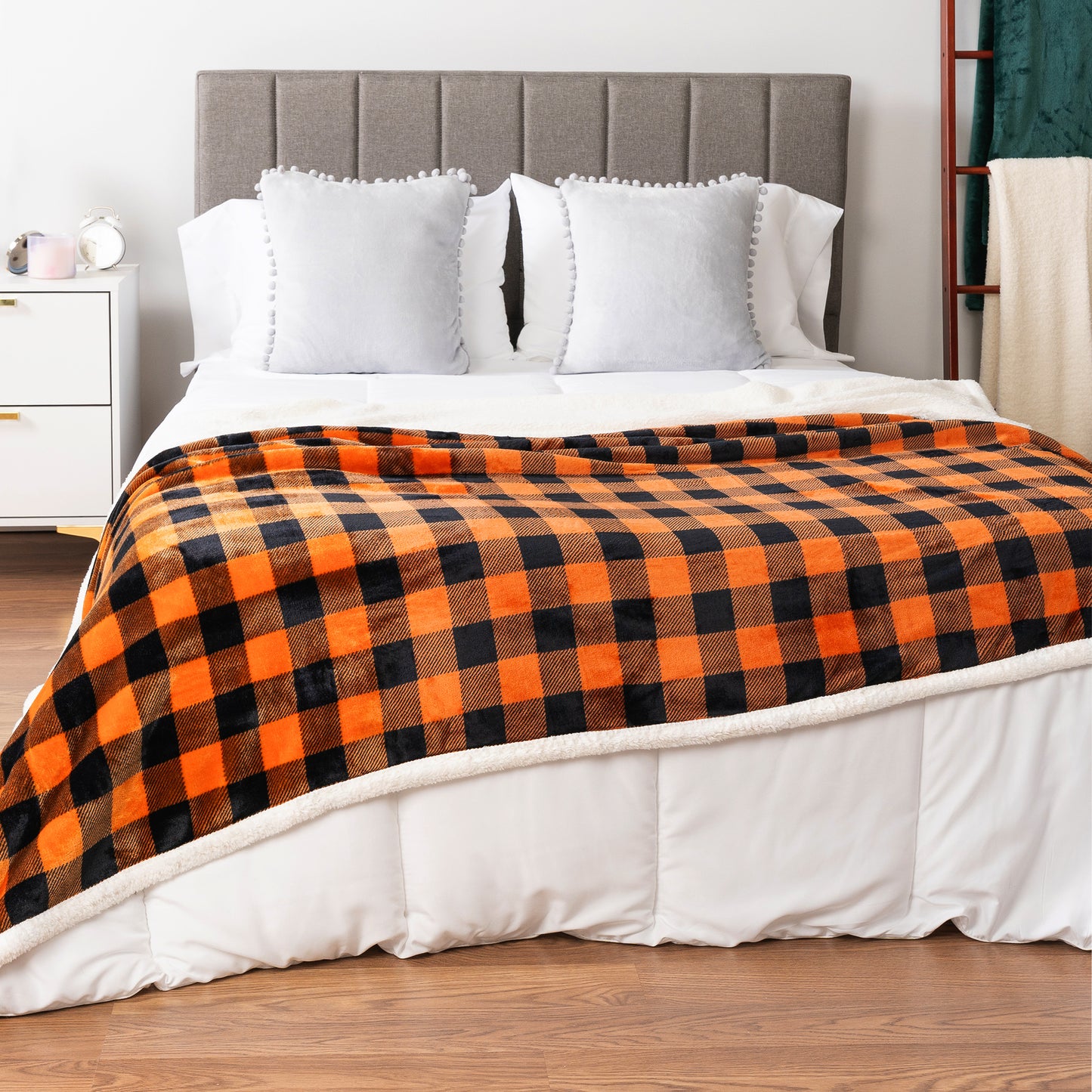 Checkered Sherpa Fleece Blanket
