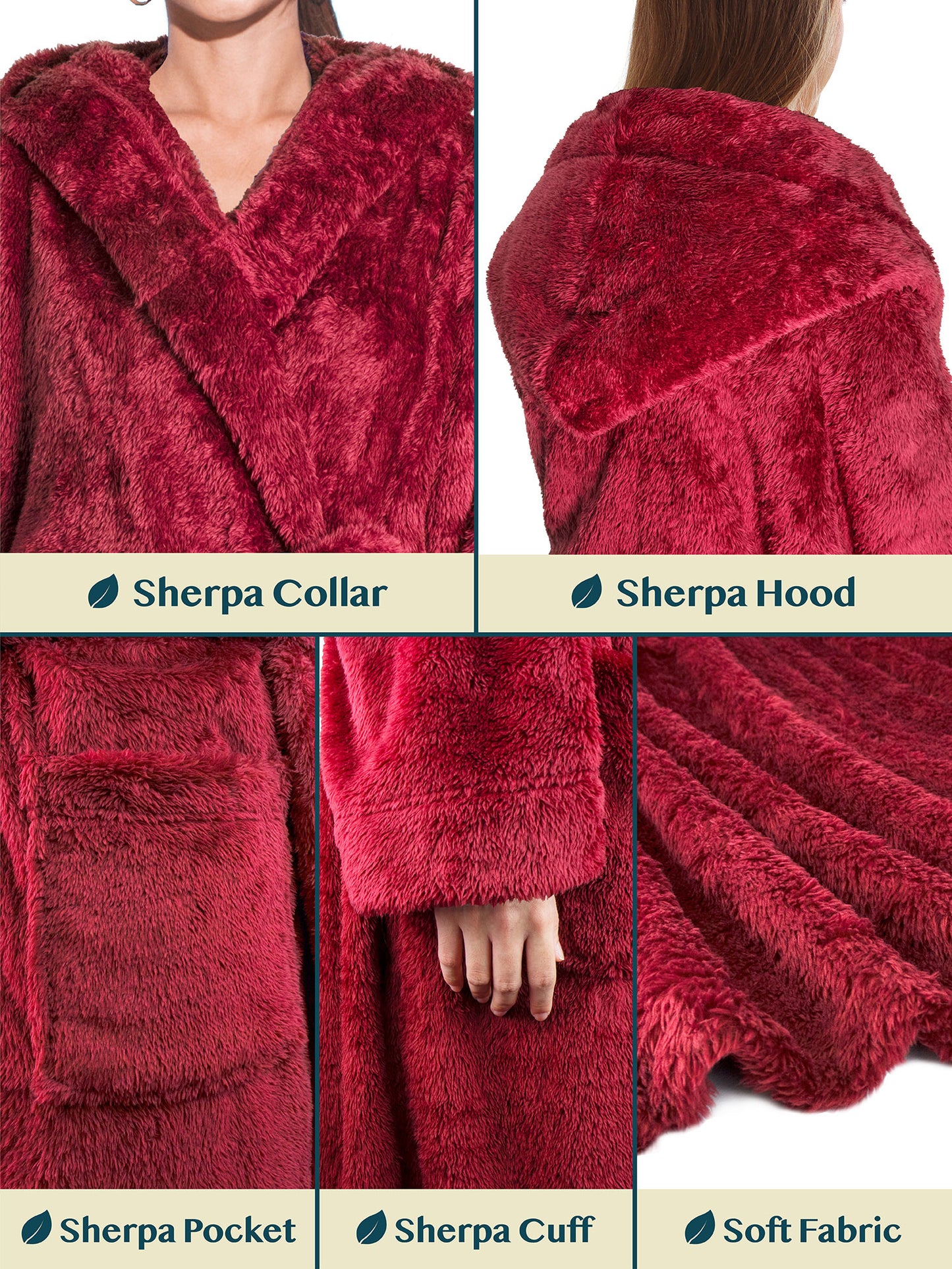 Women's Sherpa Fluffy Robe with Hood