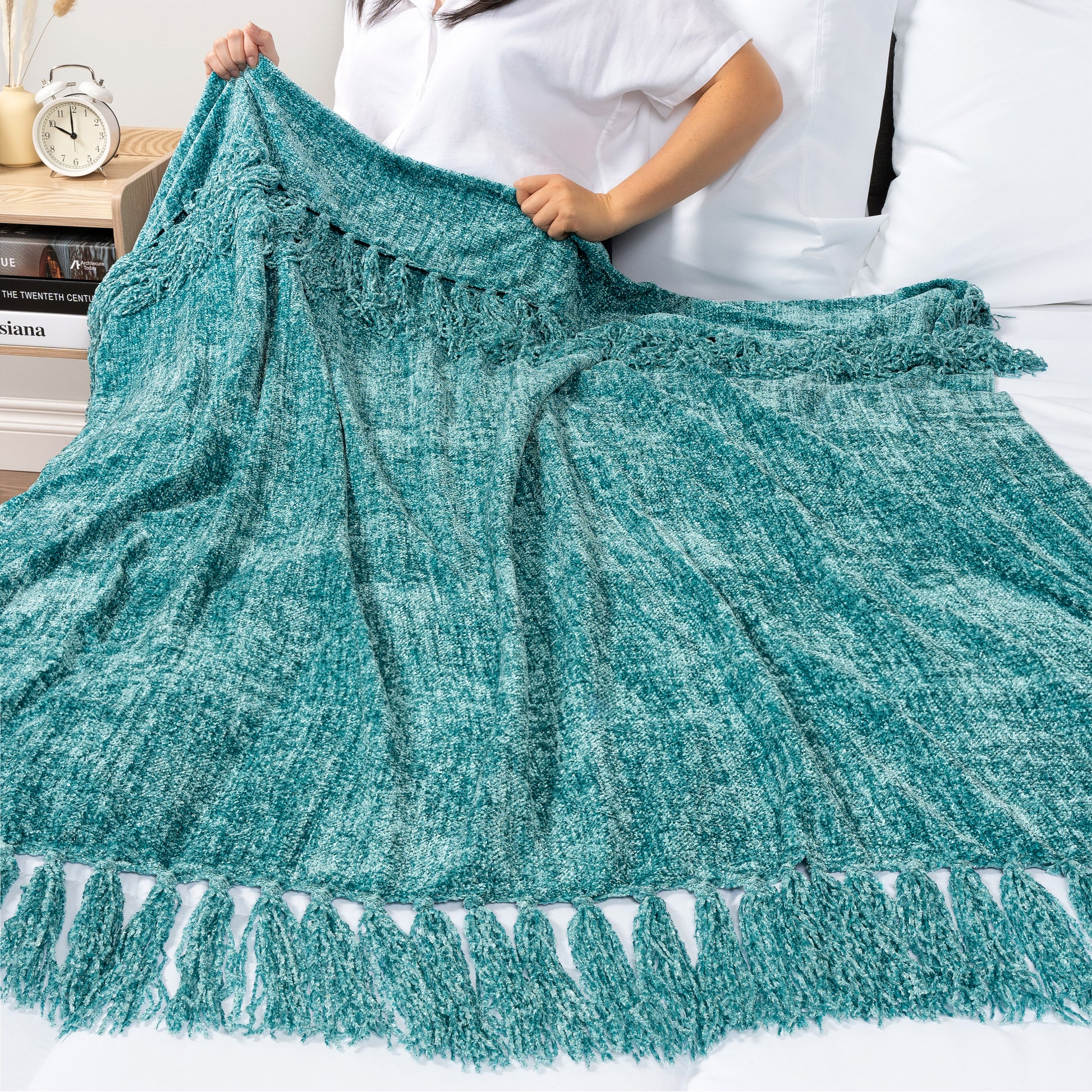 Chenille Tassel Fringe Throw Blanket