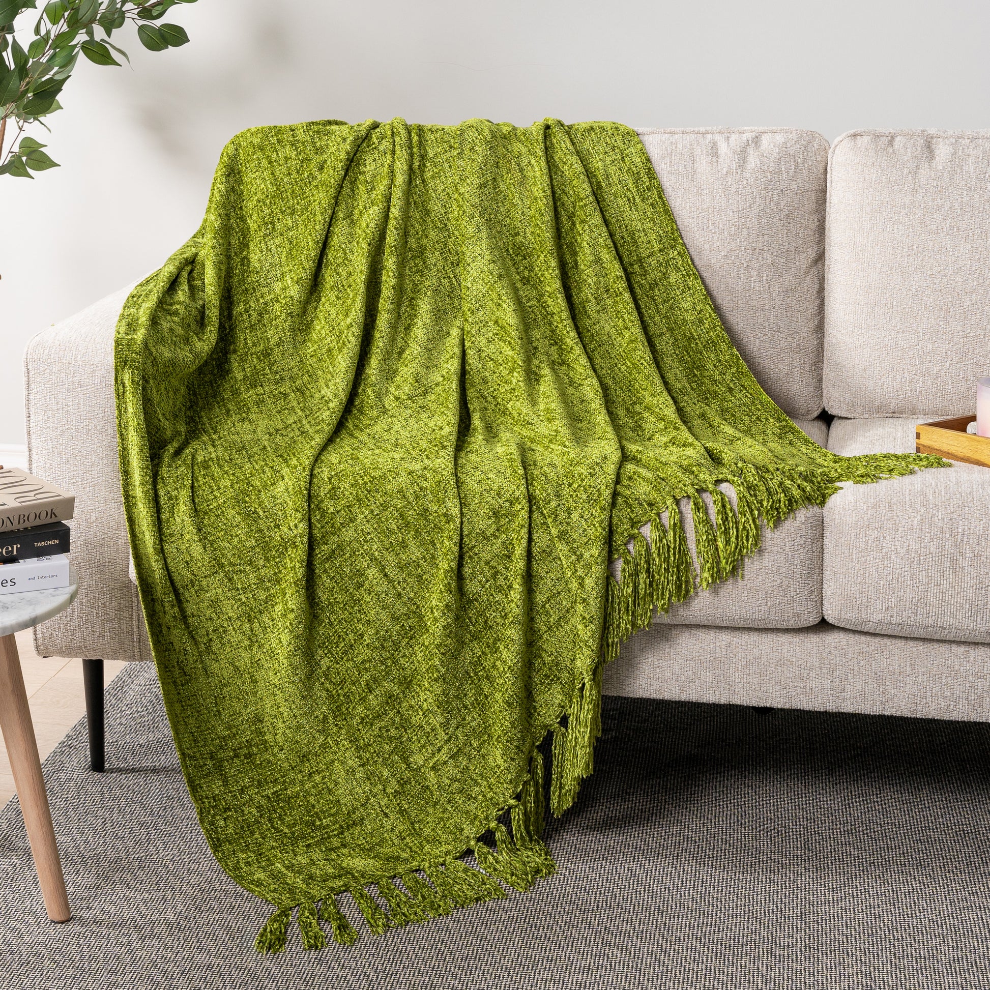 Chenille Tassel Fringe Throw Blanket