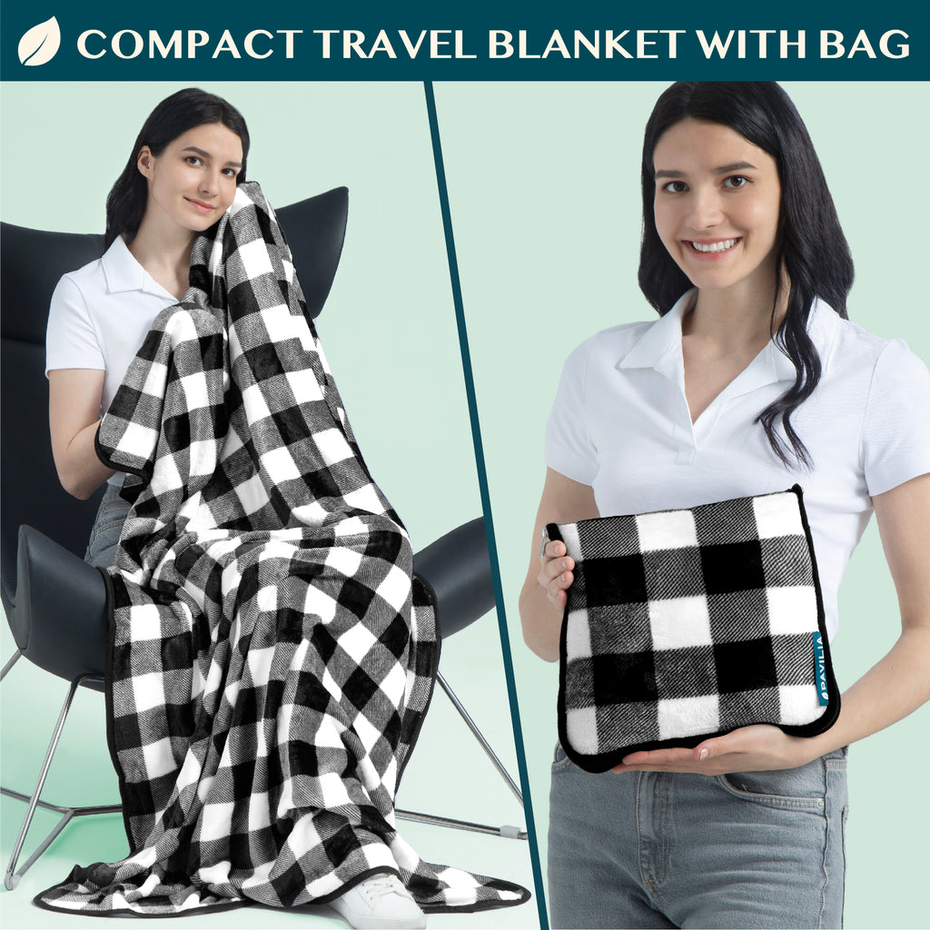Premium Fleece Travel Blanket Pillow