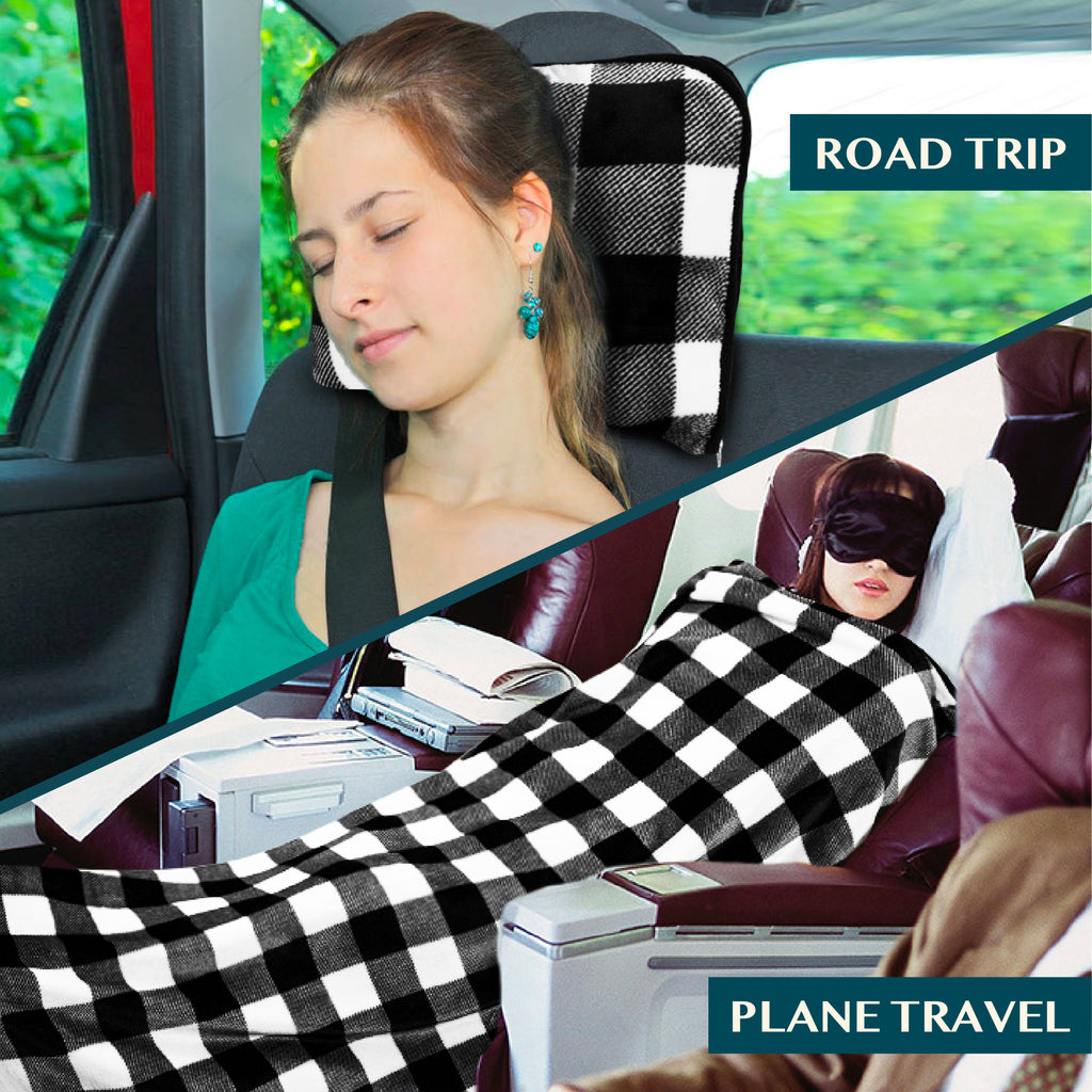 Premium Fleece Travel Blanket Pillow