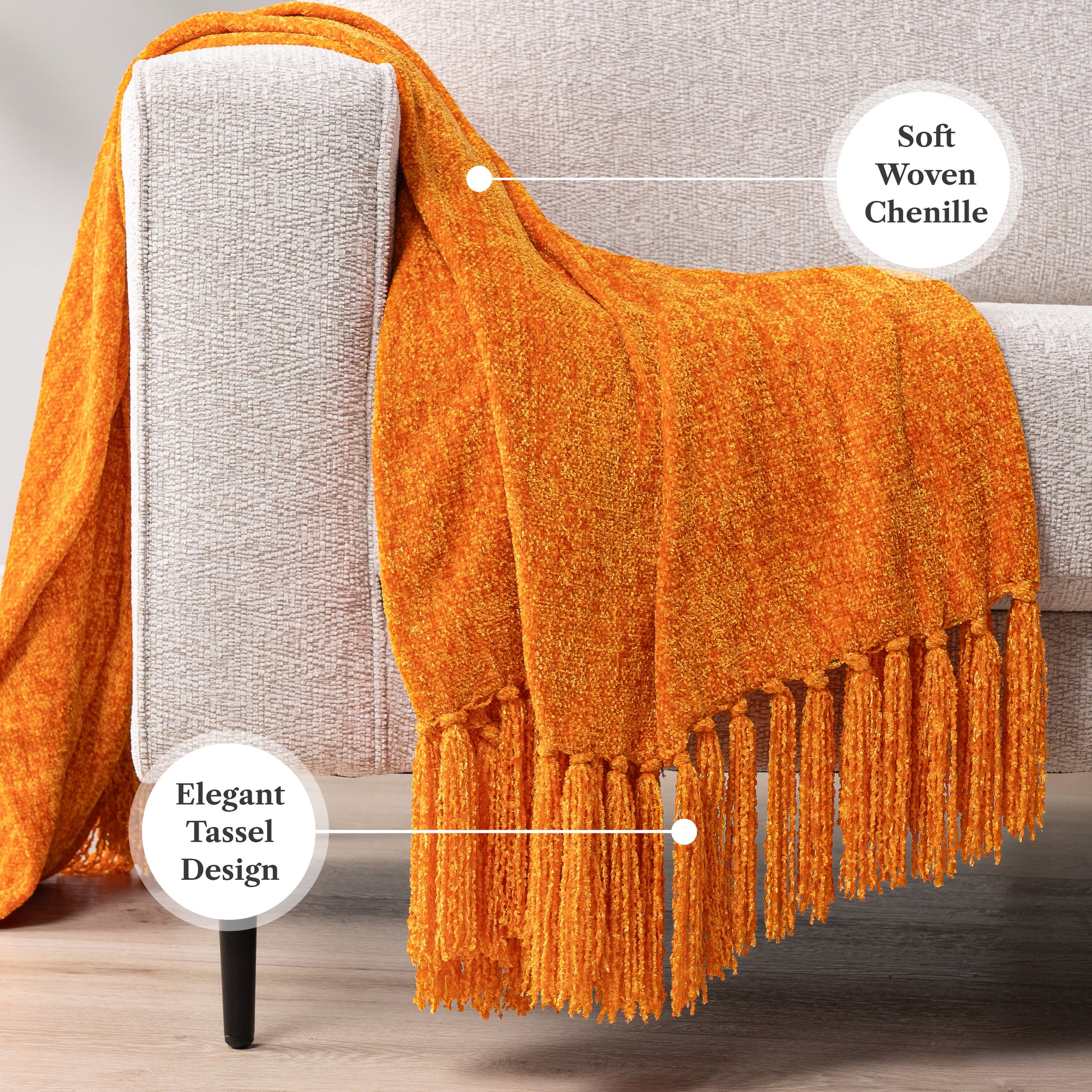 Chenille Tassel Fringe Throw Blanket