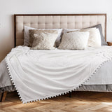 Pom Pom Fringe Throw Blanket