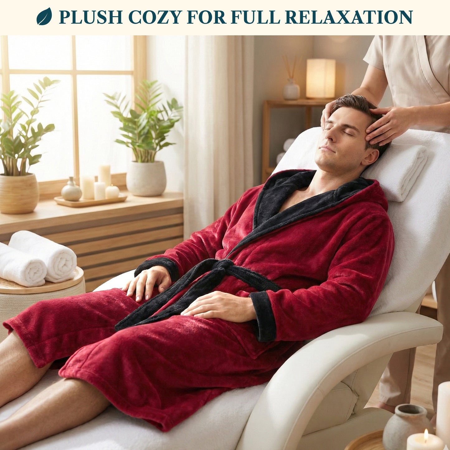Men's Classic Fleece Robe with Hood