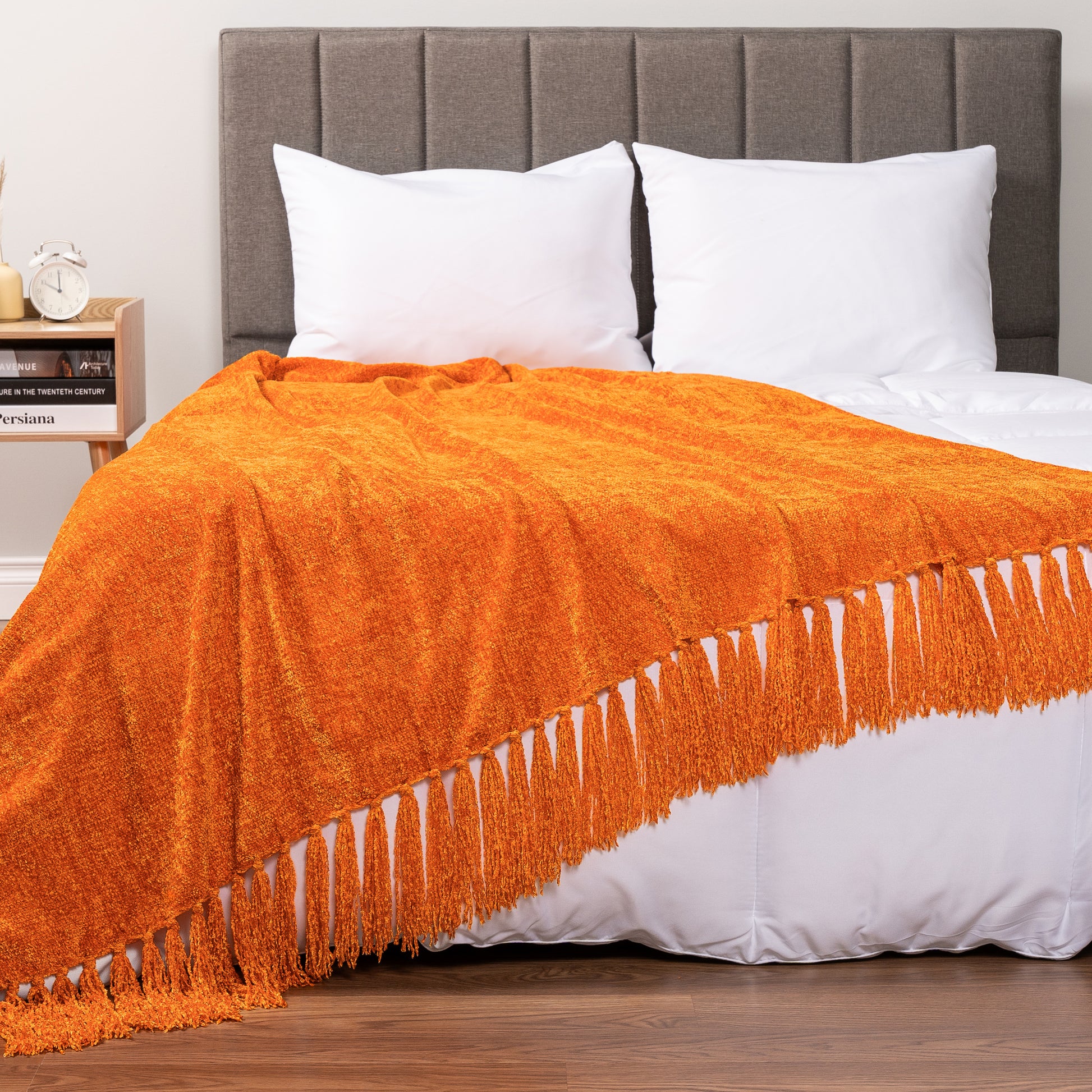 Chenille Tassel Fringe Throw Blanket
