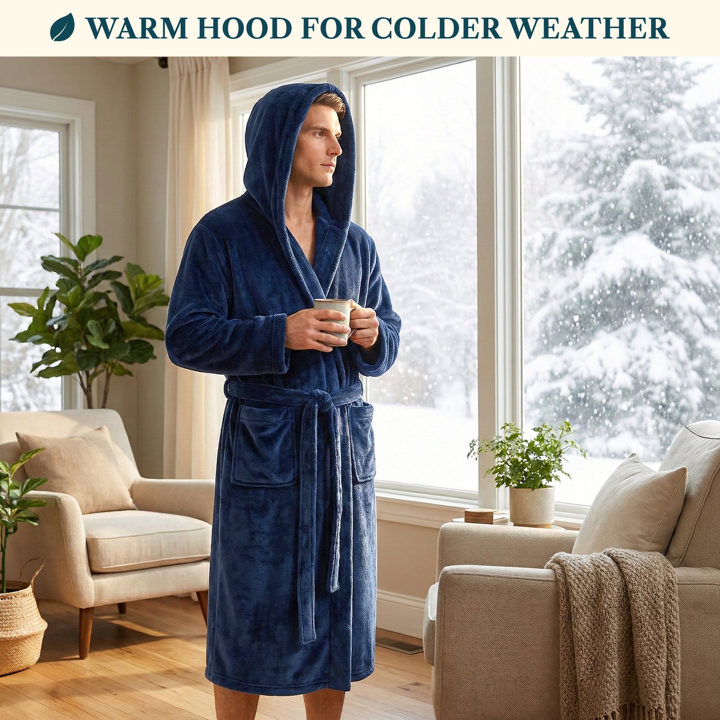 Men's Classic Fleece Robe with Hood