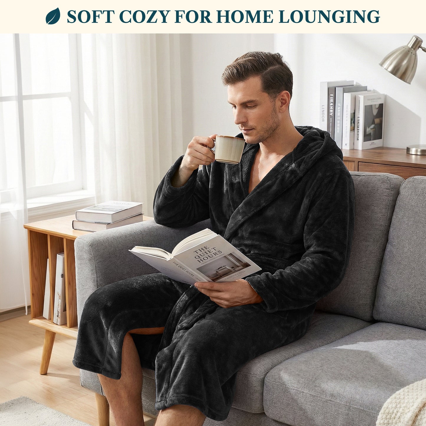 Men's Classic Fleece Robe with Hood