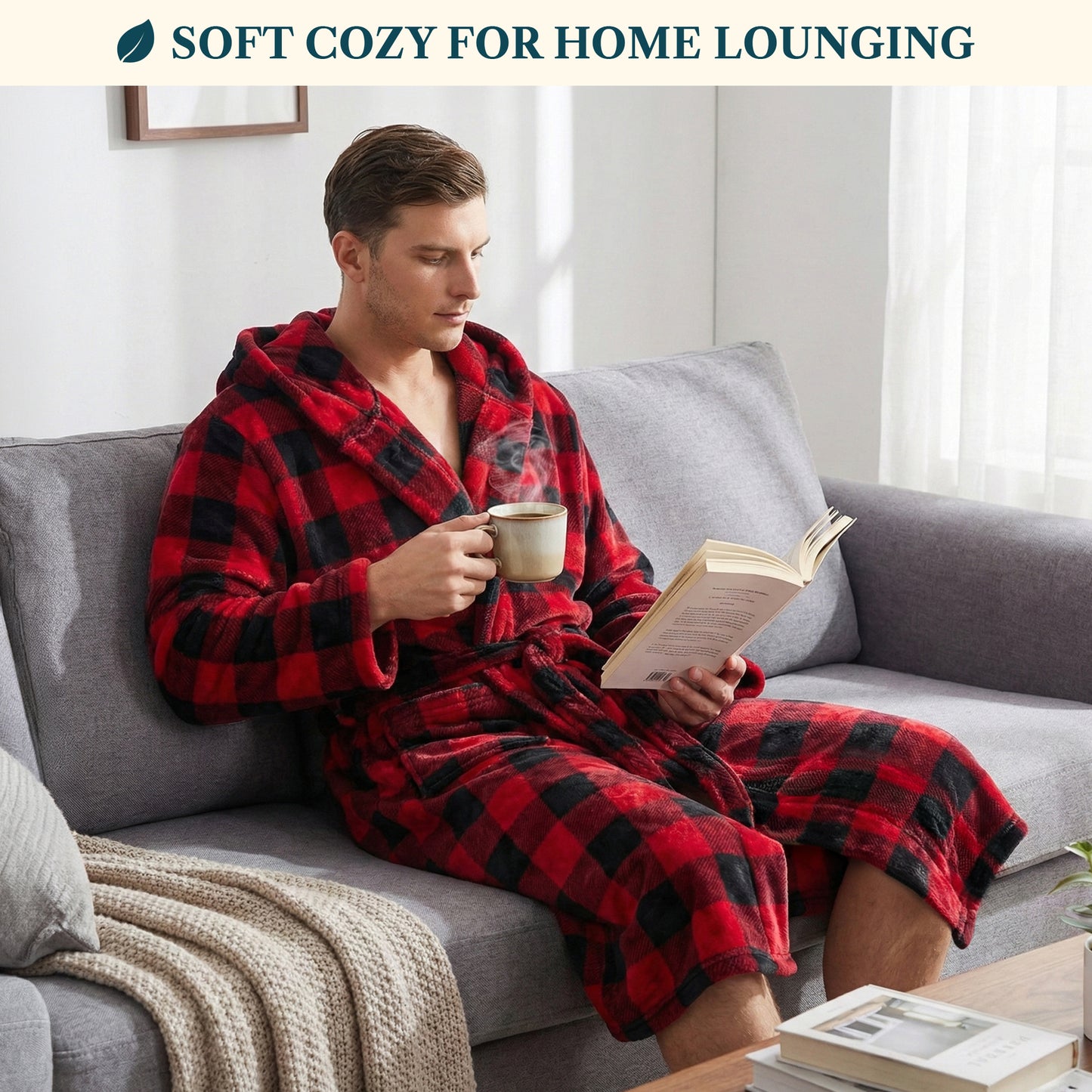 Men's Classic Fleece Robe with Hood