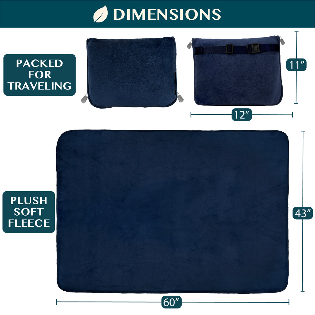 Premium Fleece Travel Blanket Pillow