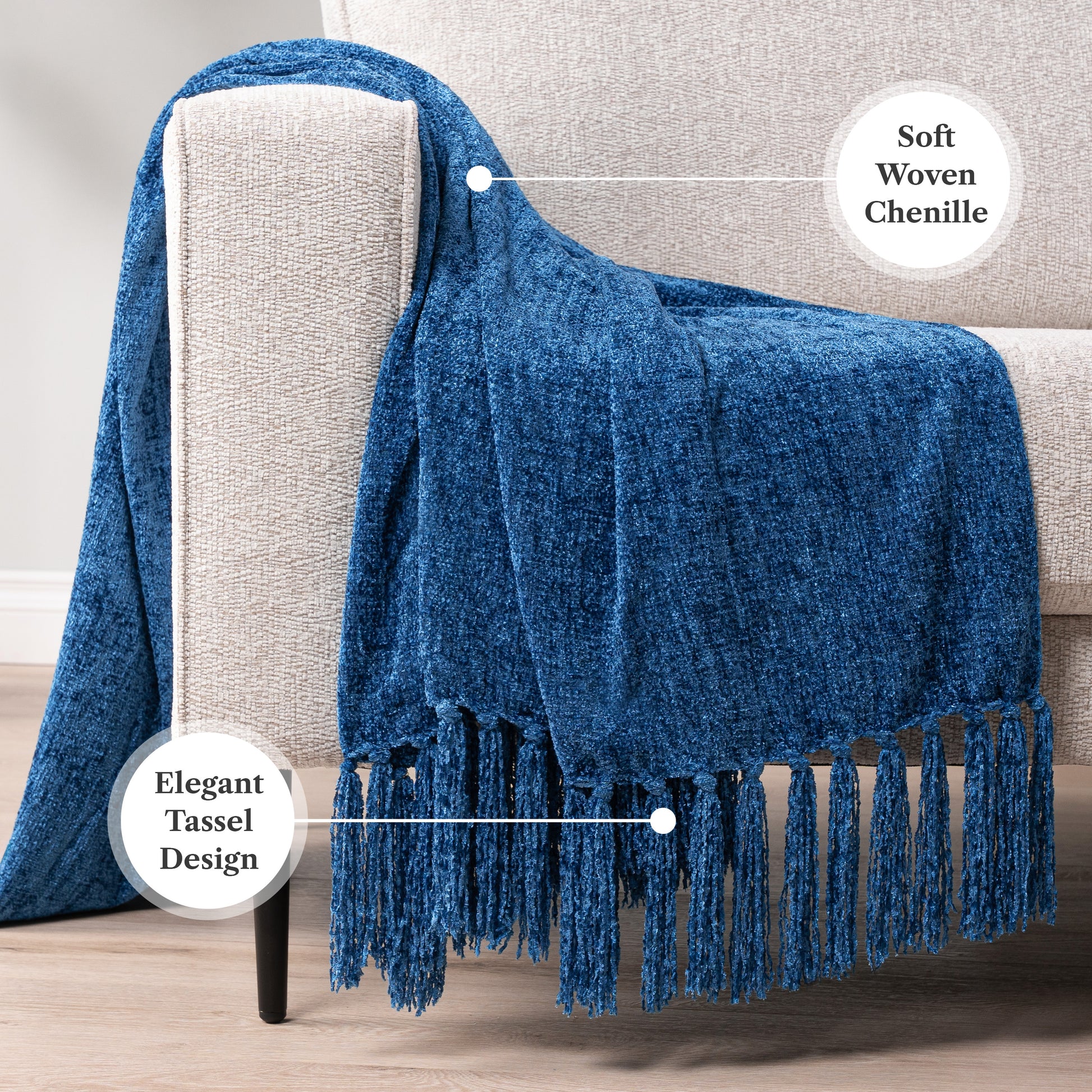 Chenille Tassel Fringe Throw Blanket