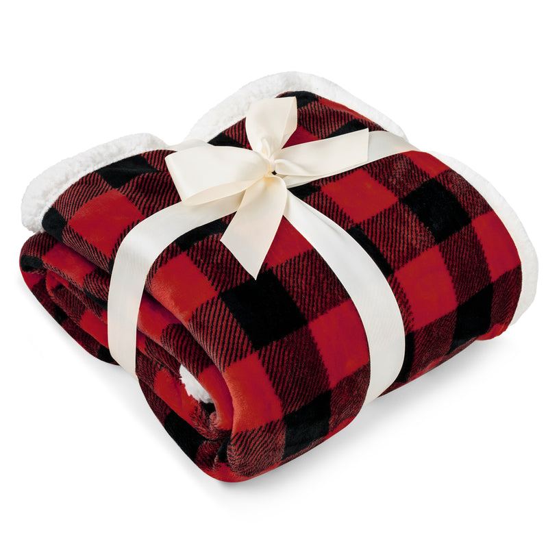 Checkered Sherpa Fleece Blanket