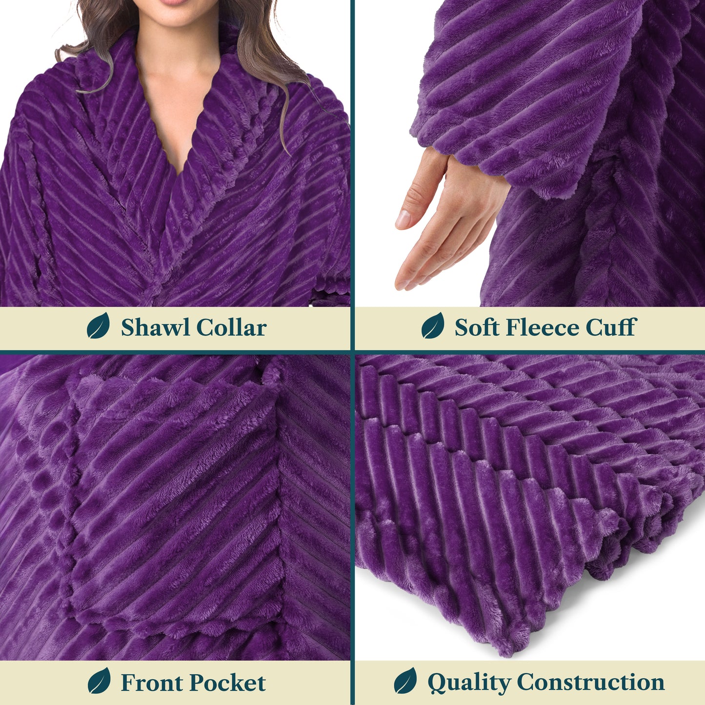 Women's Ribbed Fleece Robe