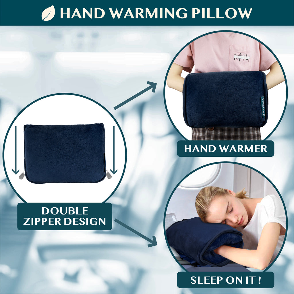 Premium Fleece Travel Blanket Pillow