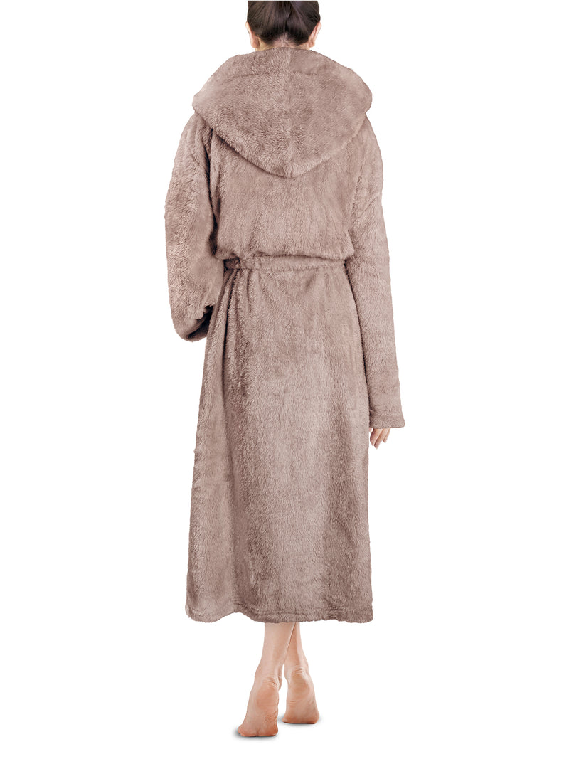 Women's Sherpa Fluffy Robe with Hood
