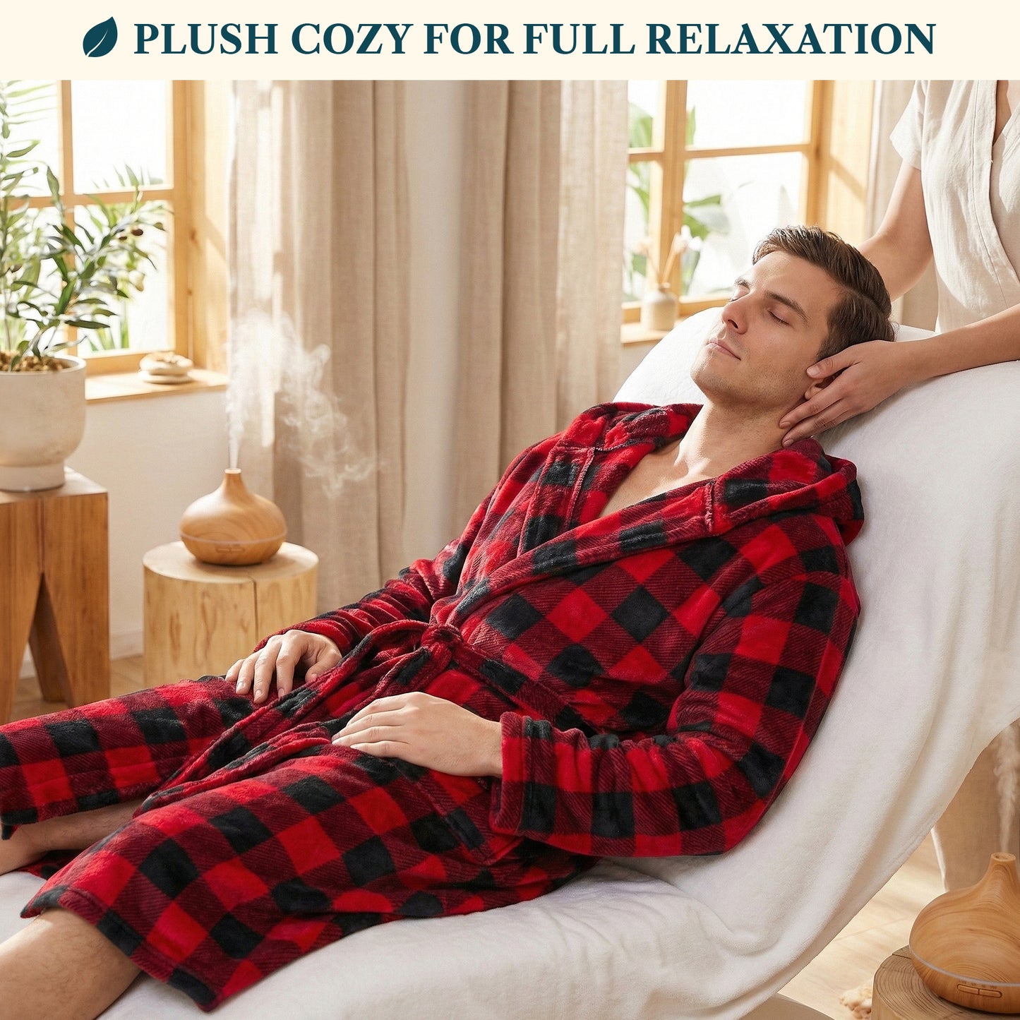Men's Classic Fleece Robe with Hood