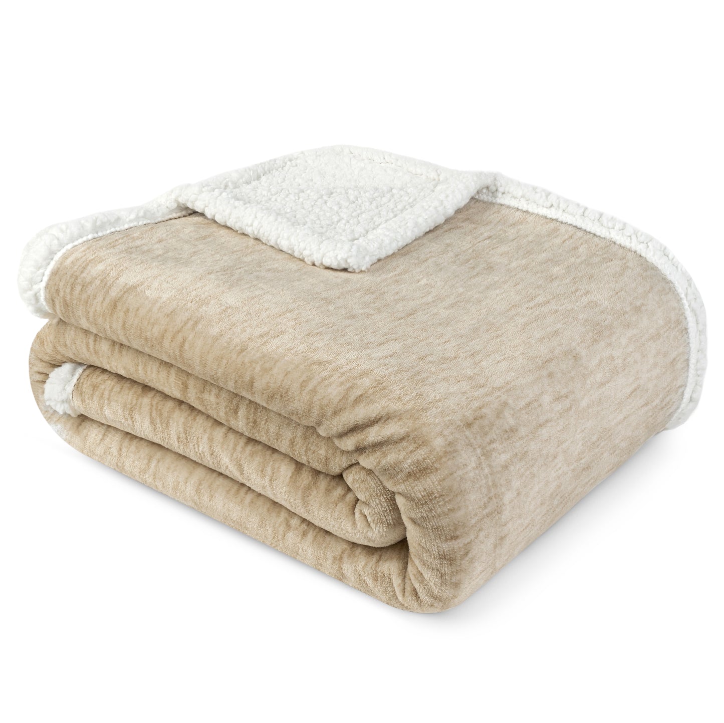 Melange Sherpa Fleece Throw Blanket