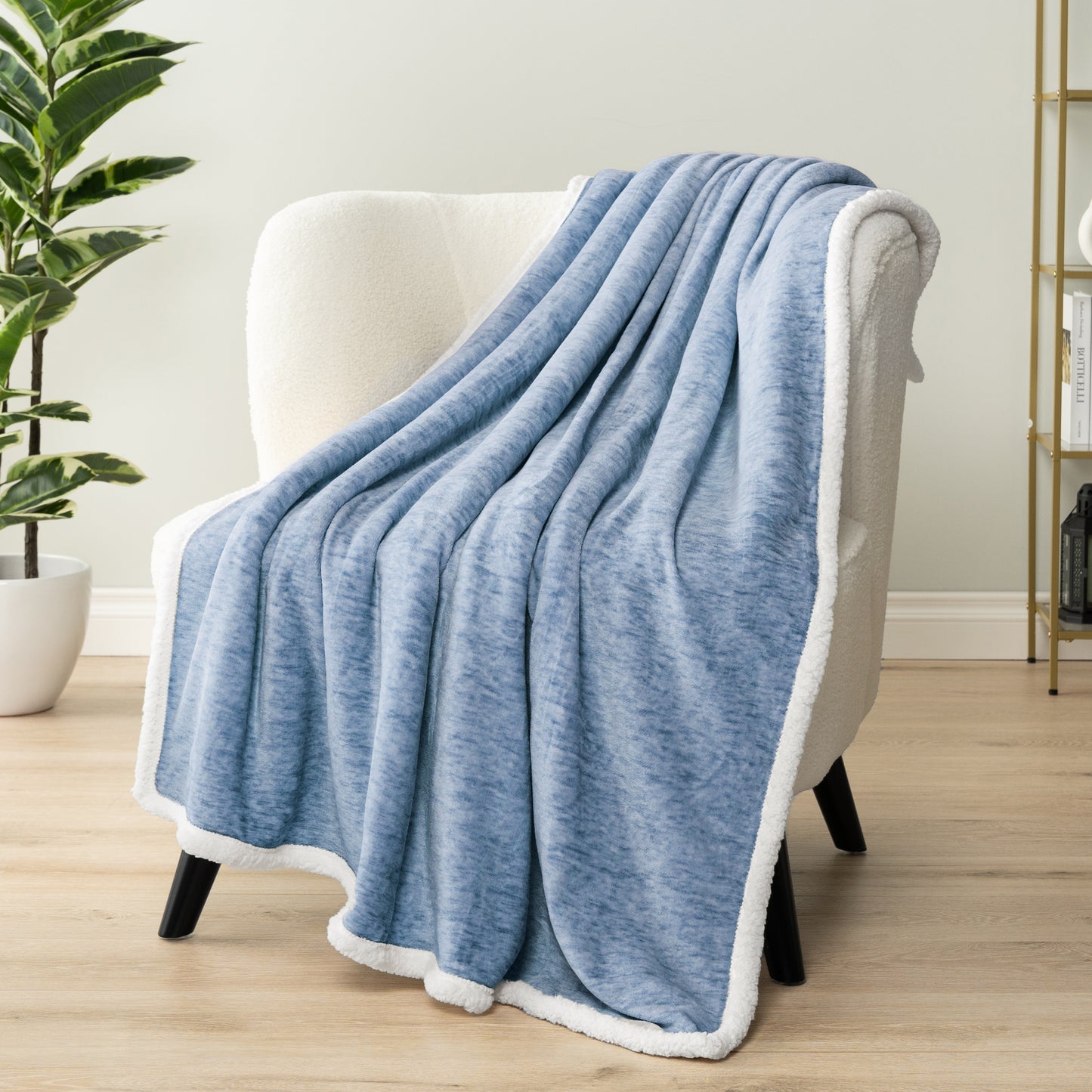 Melange Sherpa Fleece Throw Blanket