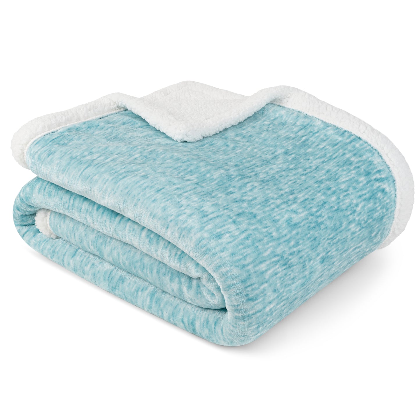 Melange Sherpa Fleece Throw Blanket