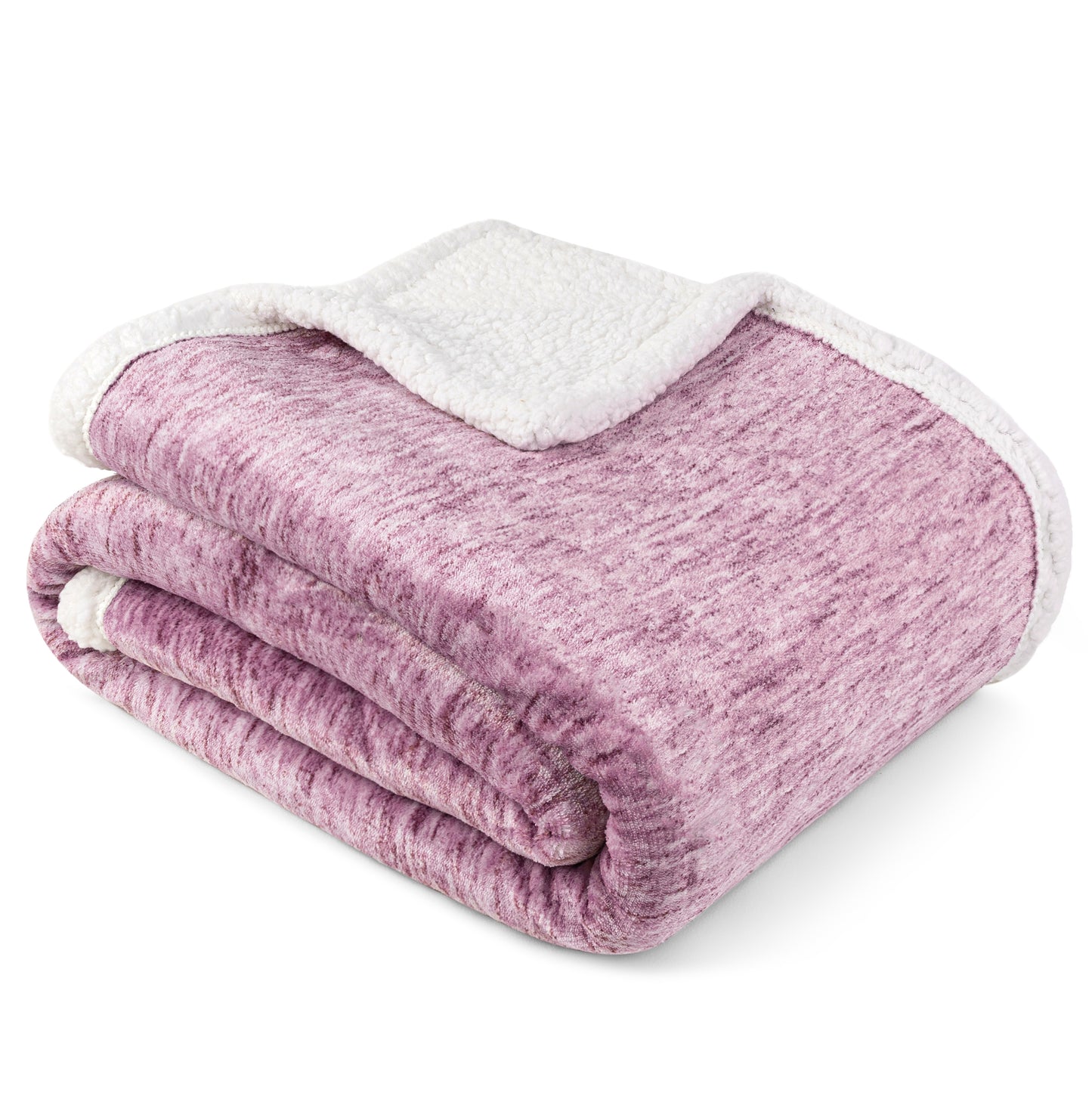 Melange Sherpa Fleece Throw Blanket