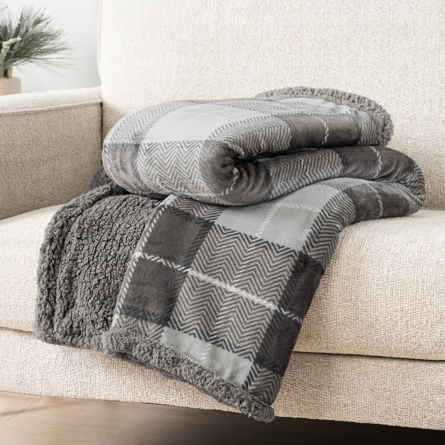 Plaid Sherpa Blanket