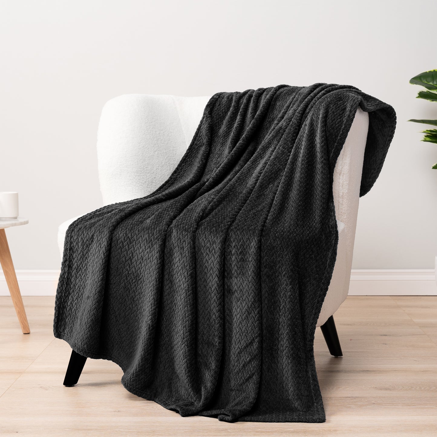 Leaves Textured Fleece Blanket