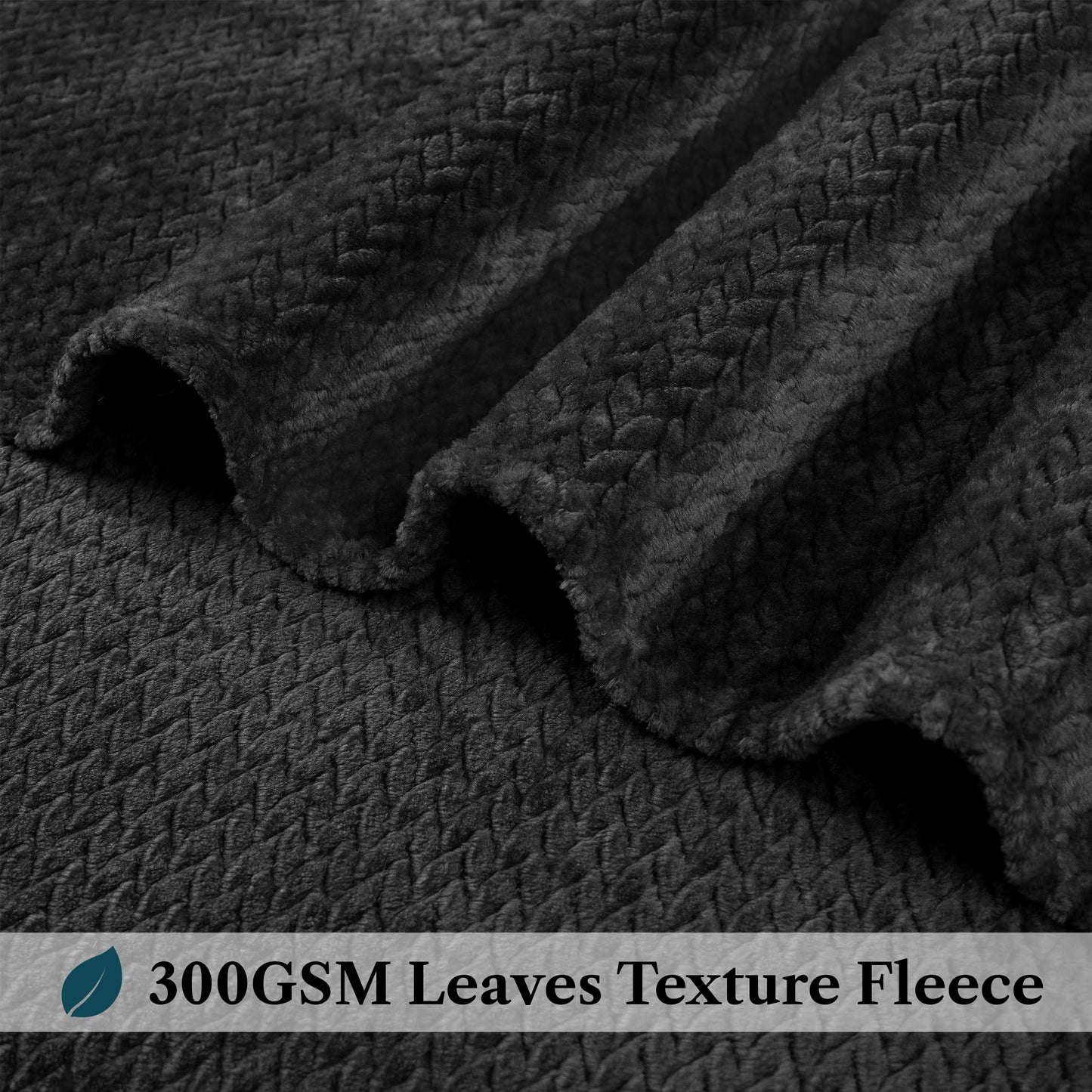 Leaves Textured Fleece Blanket