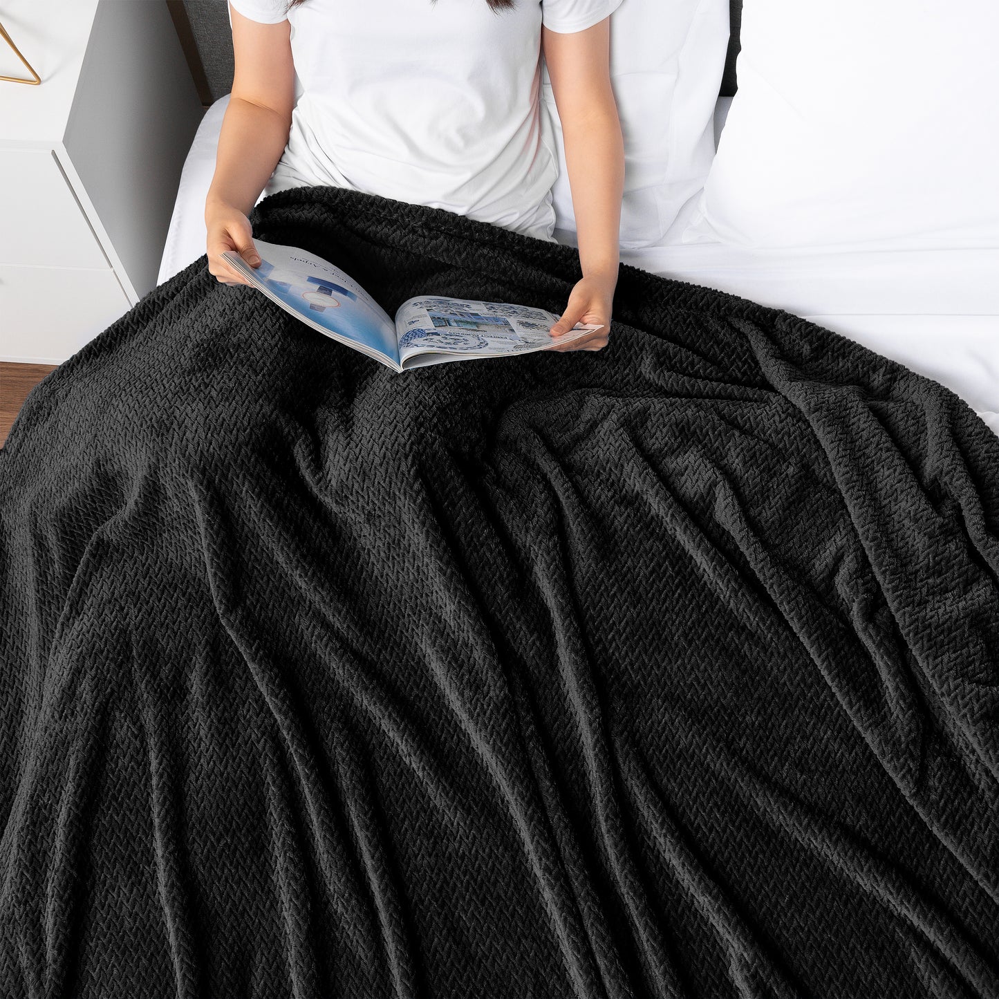 Leaves Textured Fleece Blanket