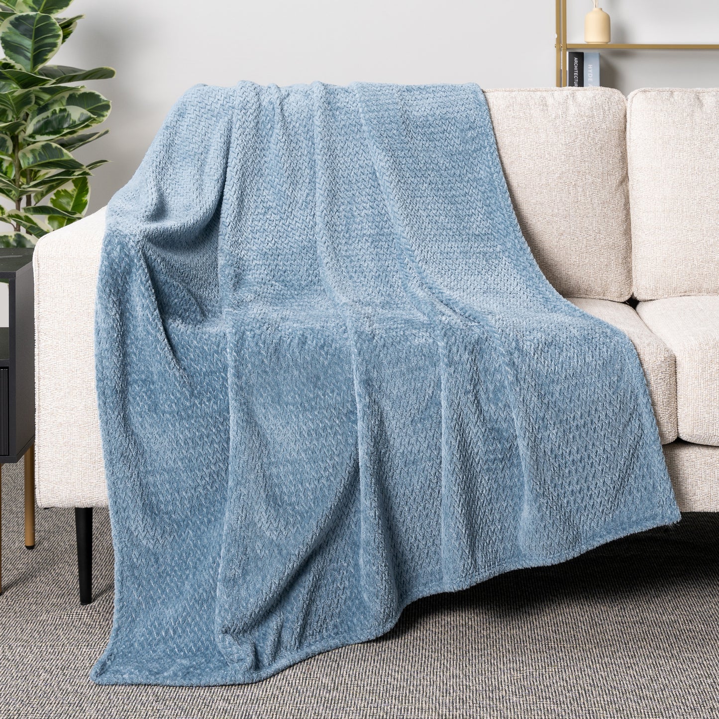 Leaves Textured Fleece Blanket