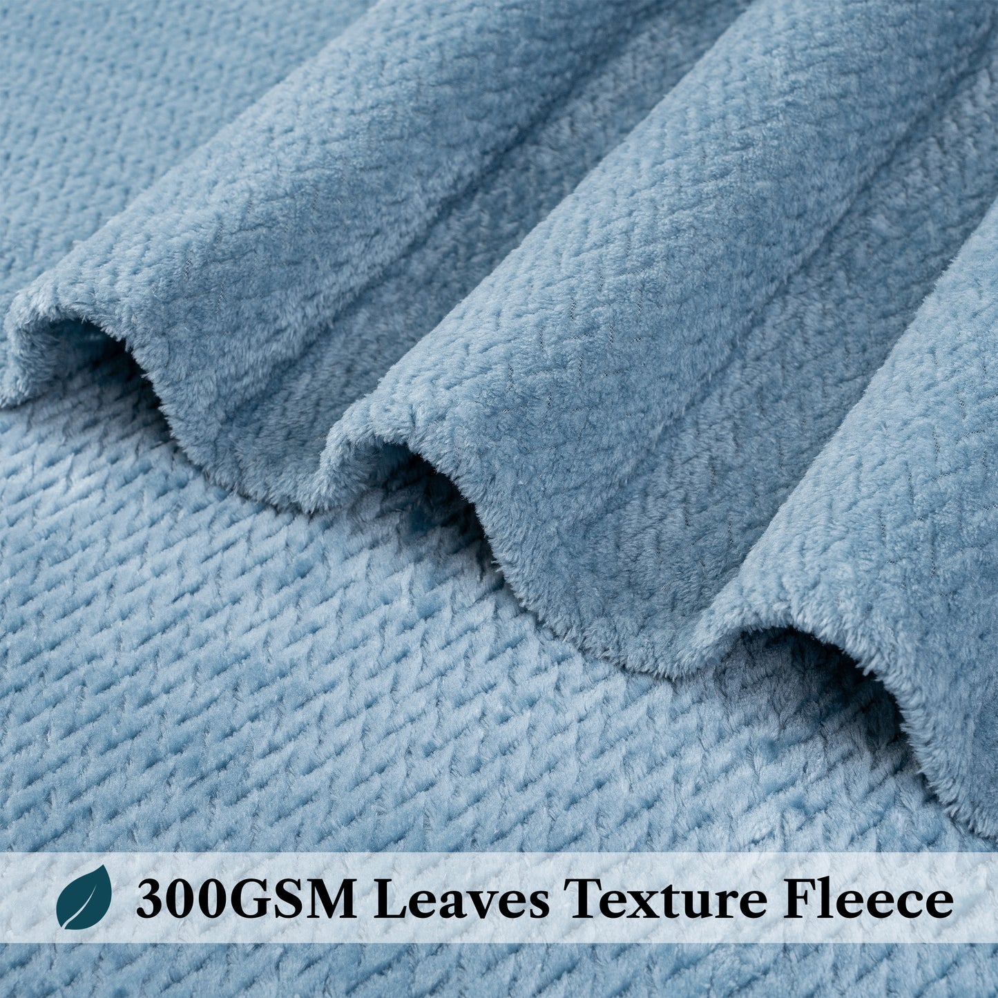 Leaves Textured Fleece Blanket