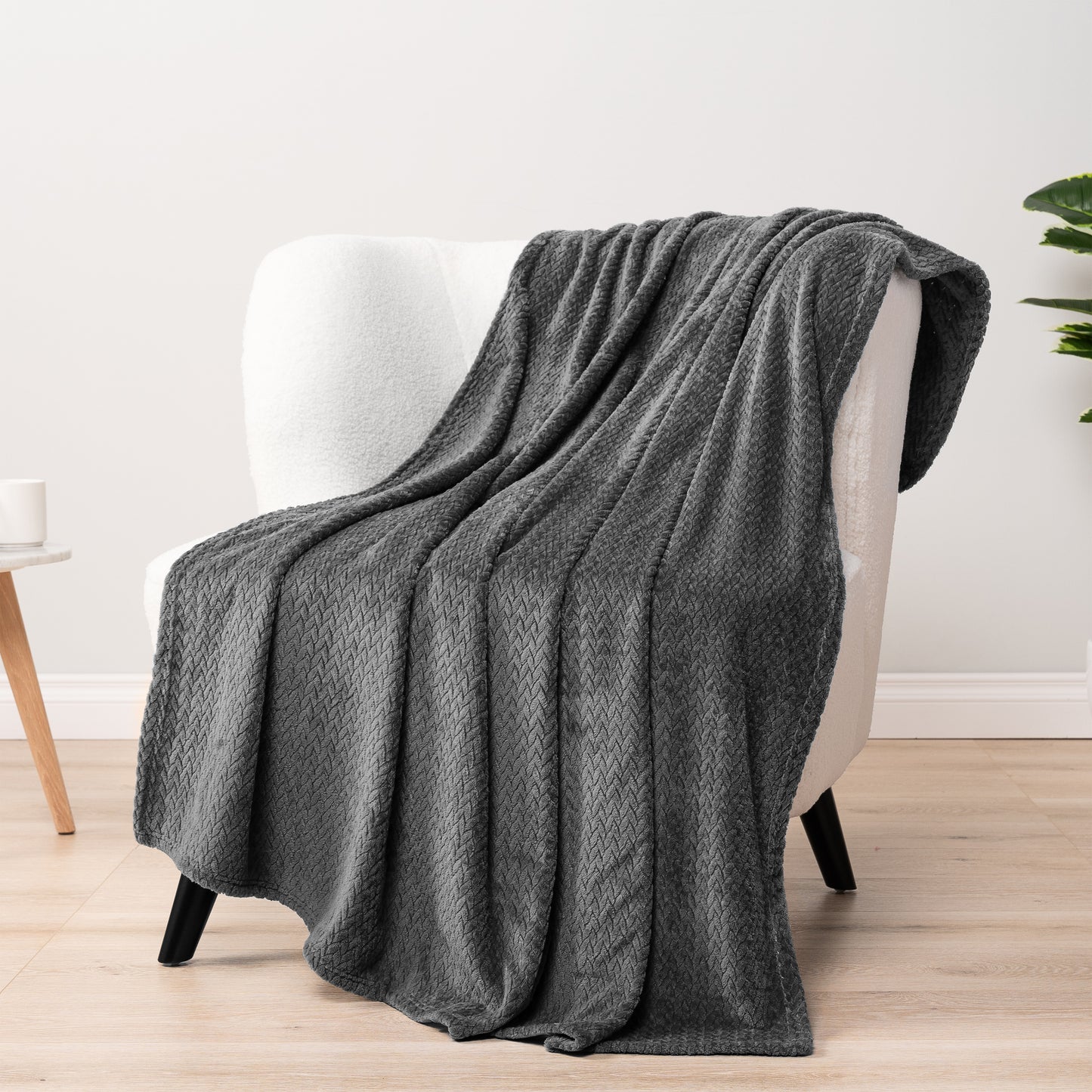 Leaves Textured Fleece Blanket