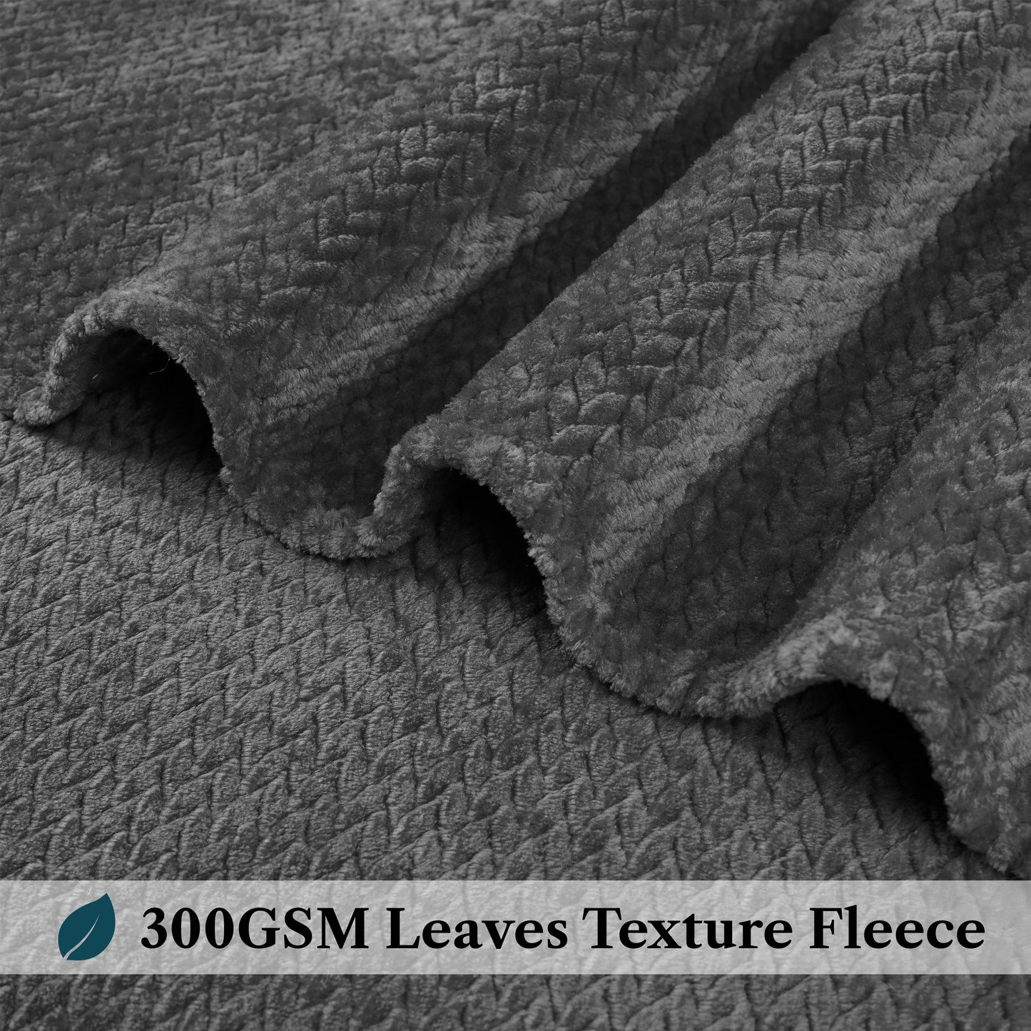 Leaves Textured Fleece Blanket