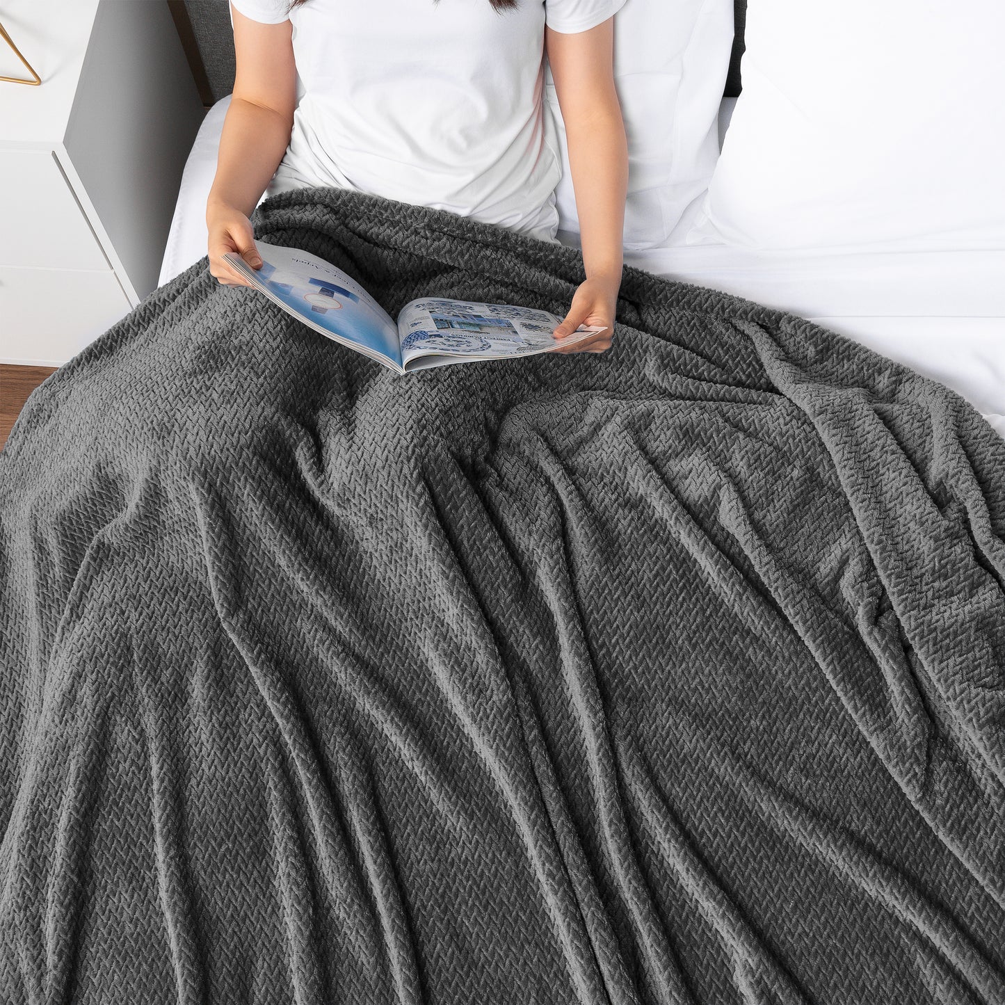 Leaves Textured Fleece Blanket