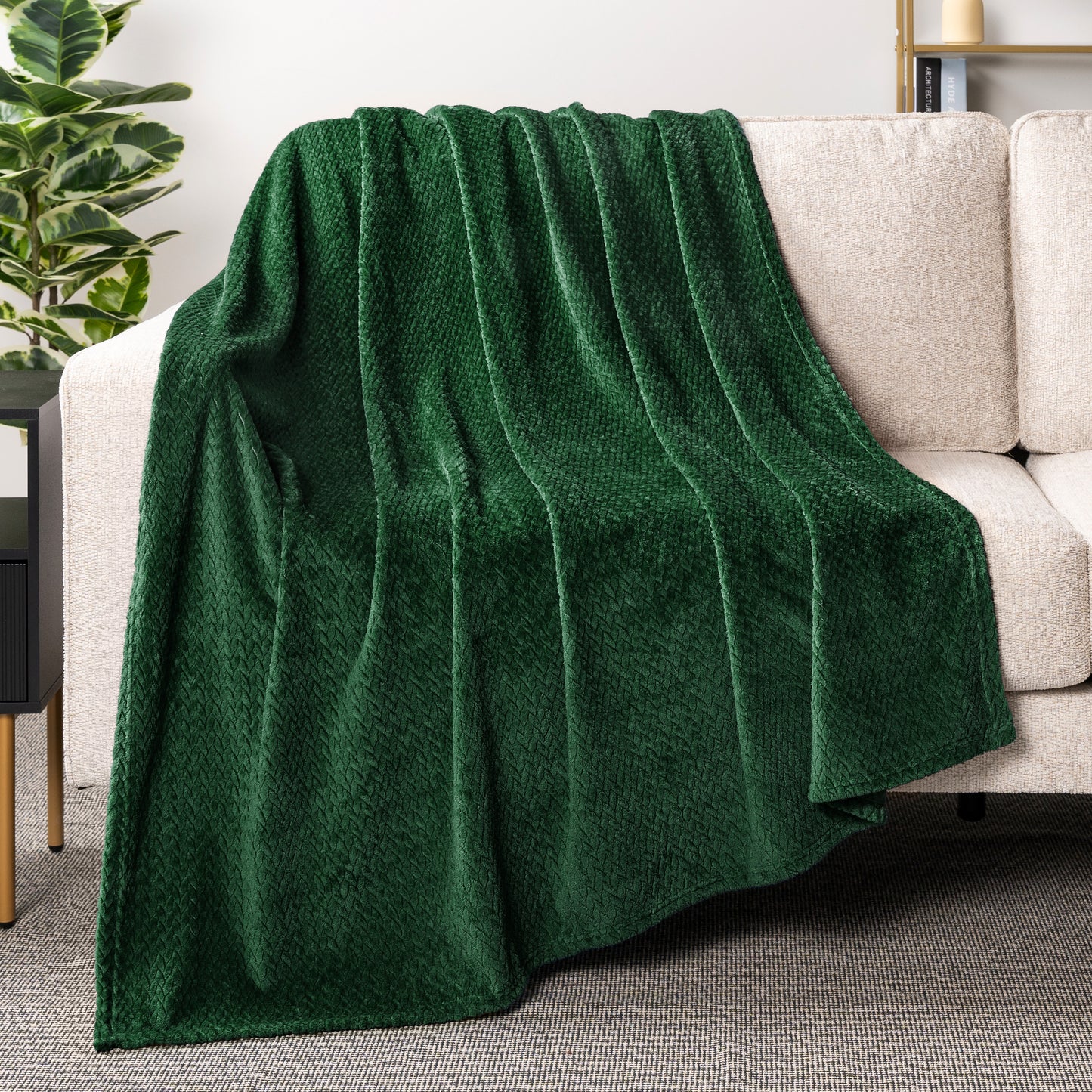 Leaves Textured Fleece Blanket