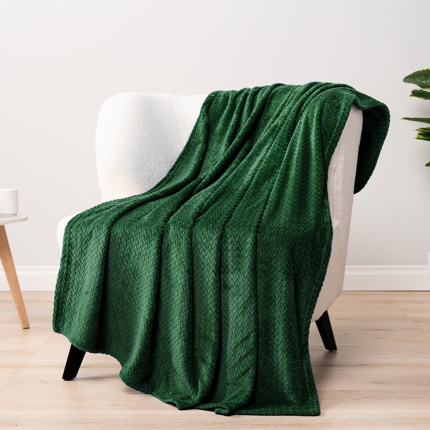 Leaves Textured Fleece Blanket