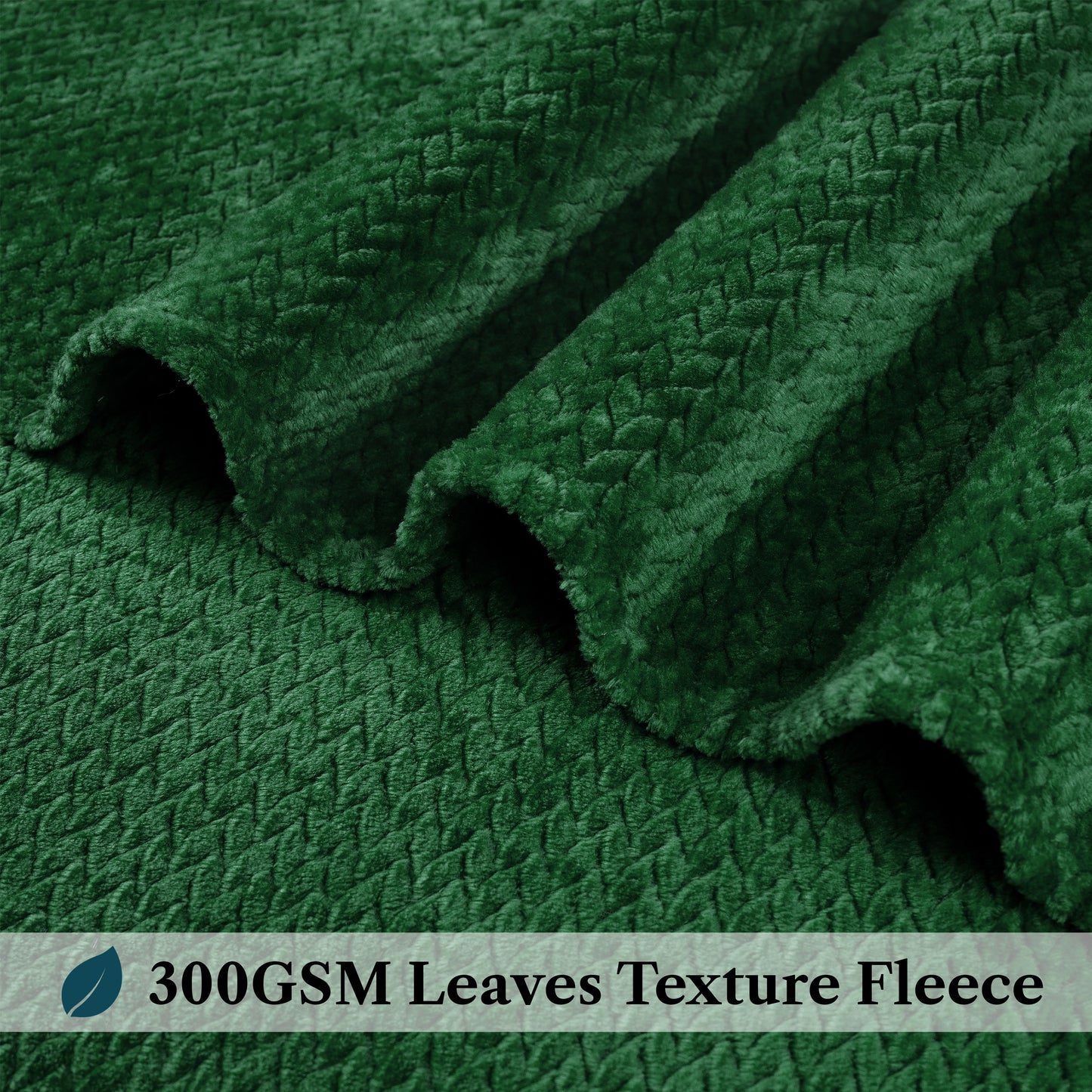 Leaves Textured Fleece Blanket