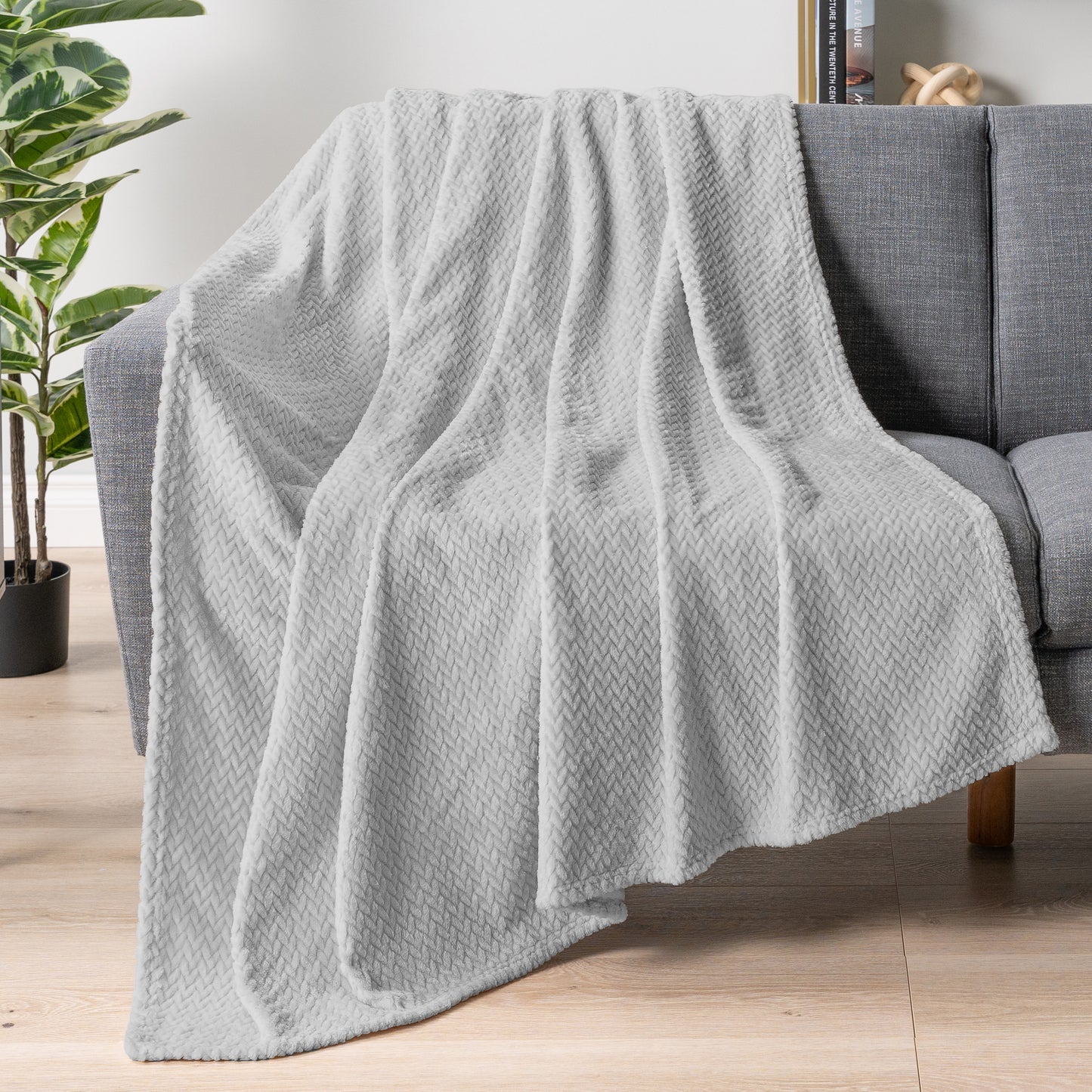 Leaves Textured Fleece Blanket