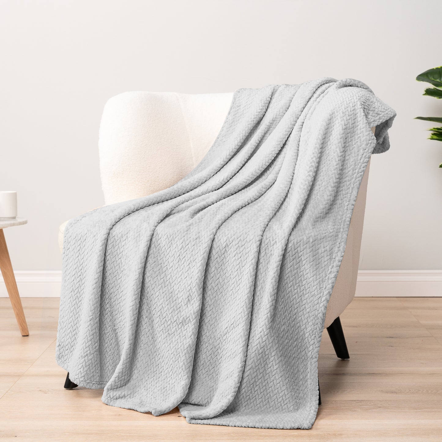 Leaves Textured Fleece Blanket