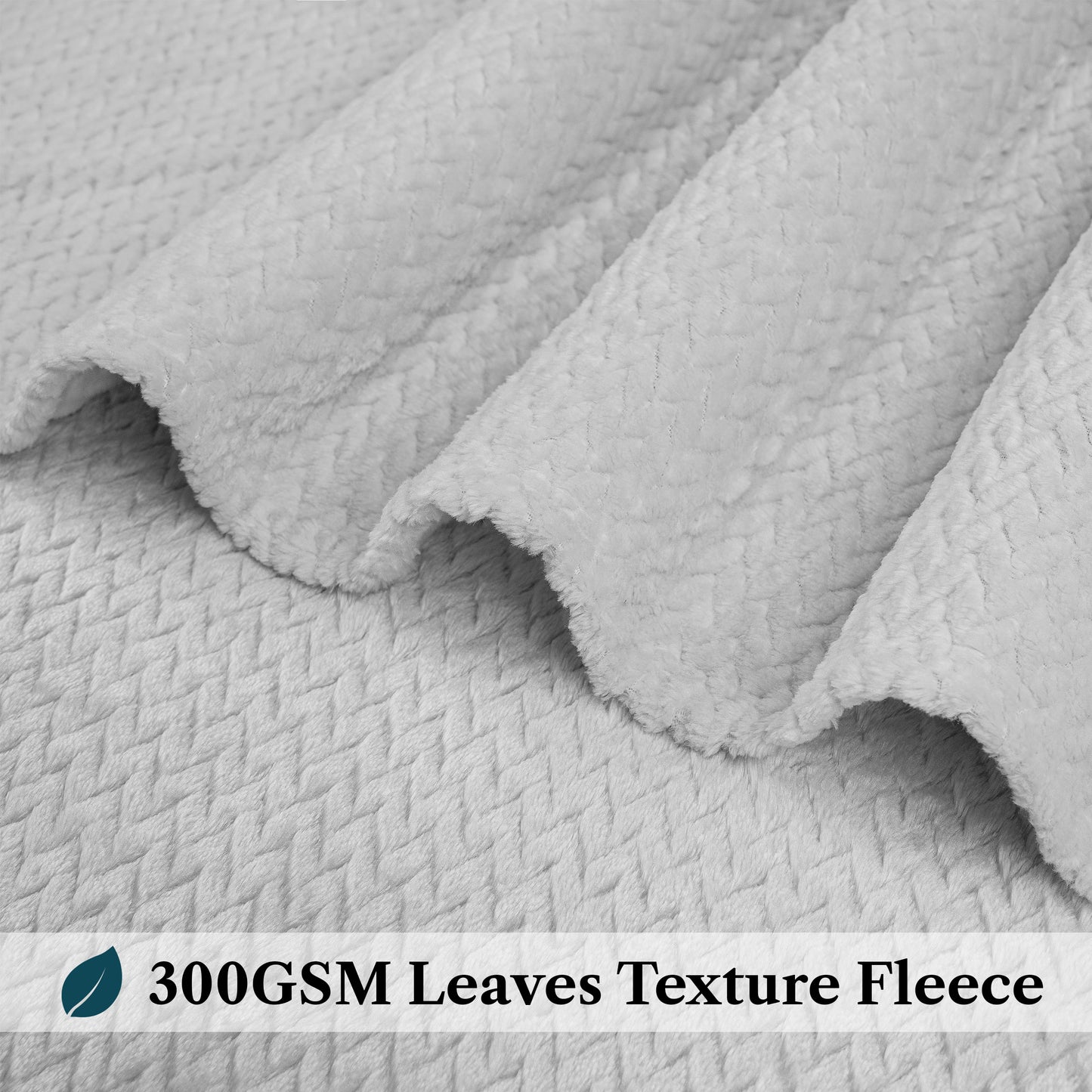 Leaves Textured Fleece Blanket