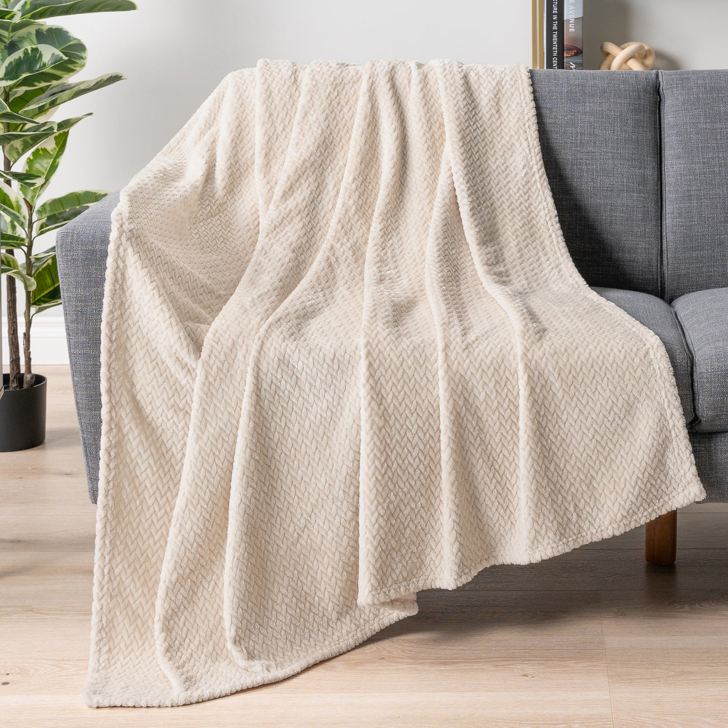 Leaves Textured Fleece Blanket